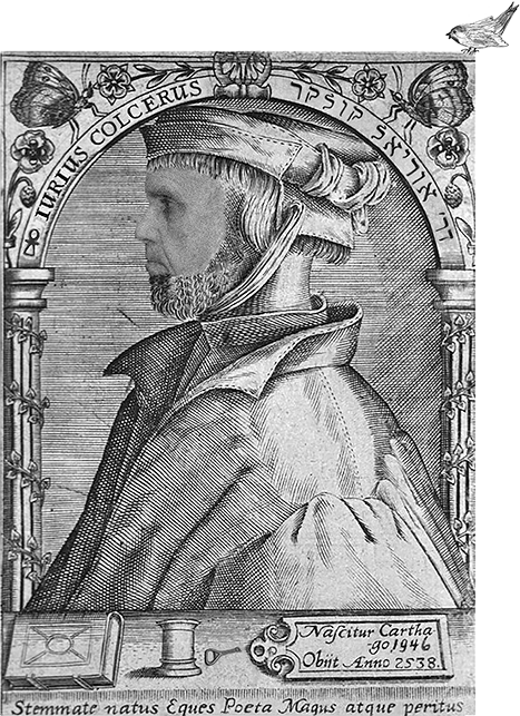  Dr Dr Uriel Сolqerus de Carthago 1946 Obit Anno 2538
		 Stemmate Natus Eques Poeta Magus atque peritus 